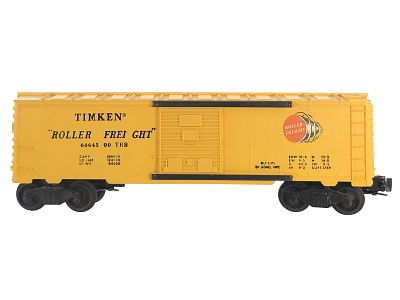 Rare Timken Roller Freight Boxcar Yellow. A rare Timken Roller Freight yellow boxcar, No. 