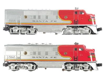 (2) 2353 Lionel Santa Fe A-A. A pair of 2353 Lionel Santa Fe A-A units, working and in good 