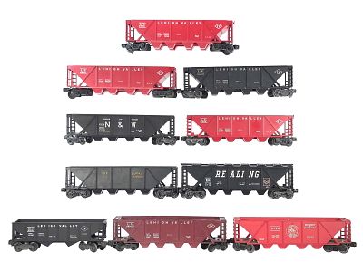 (10) Lionel Assorted Hopper Cars. A lot of ten assorted Lionel hopper cars including Norfolk 