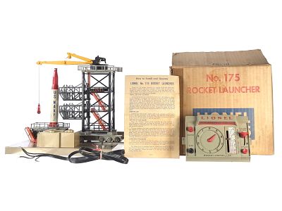 Lionel #175 Rocket Launcher in Original Box. A Lionel No. 175 rocket launcher in its original 