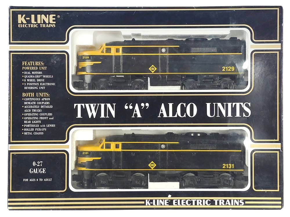 Lot 156: K-Line 2129 Erie & 2131 Erie Engine Set Boxed