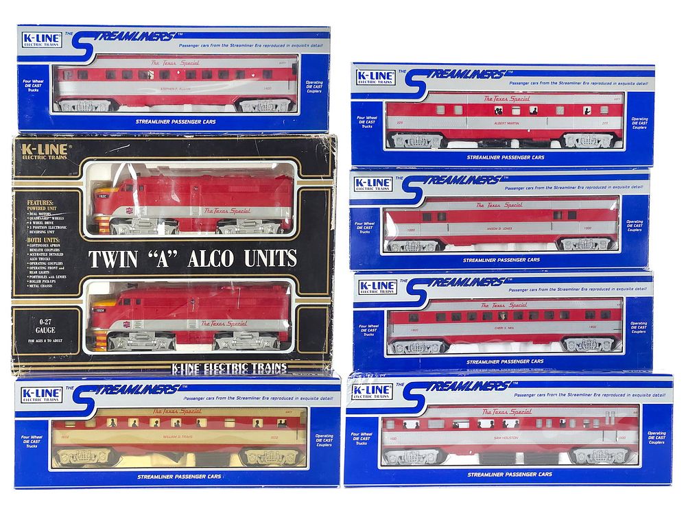 Lot 159: (7) K-Line Texas Special Trains Boxed
