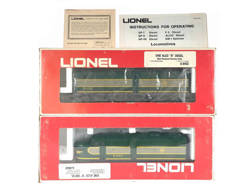 Lot 245: (2) Lionel Erie Alco Diesel Boxed