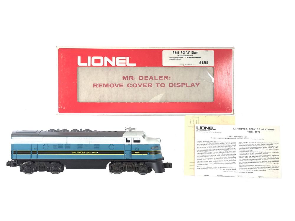 Lot 250: Lionel 6-8364 B&O F-3 Dummy Unit Boxed
