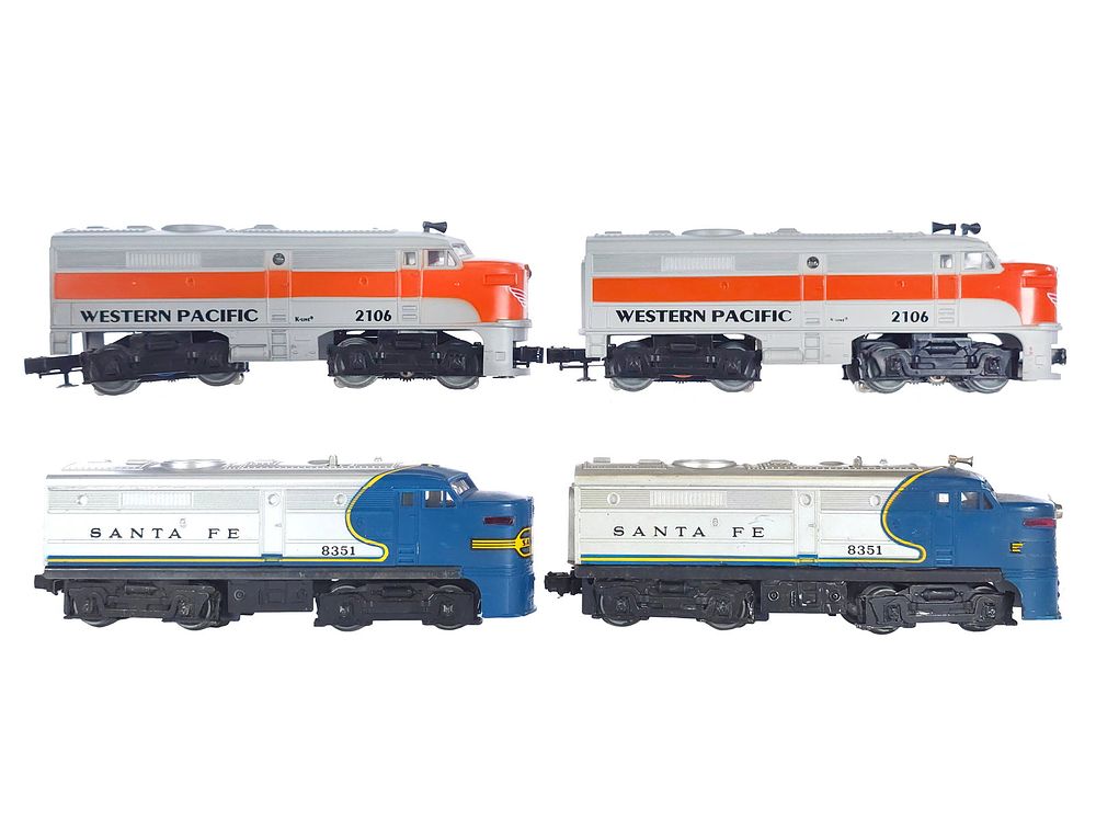 Lot 261: (4) Lionel Santa Fe & K-Line Western Pacific Engines