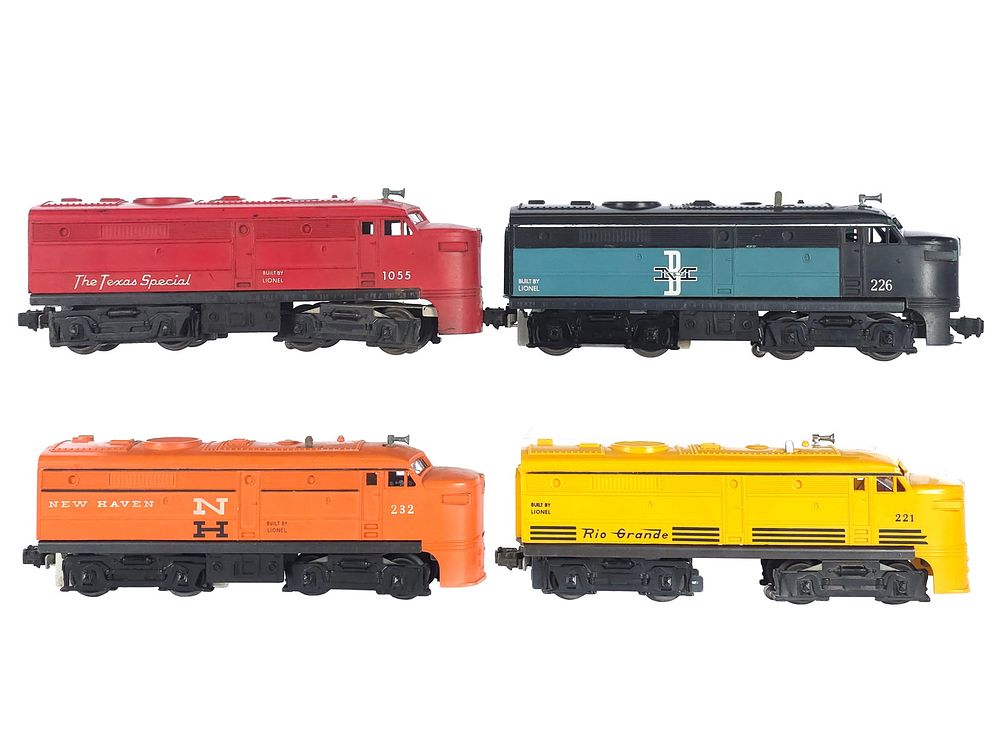 Lot 262: (4) Lionel Boston Maine/Texas Special/New Haven/Rio Grande Engines