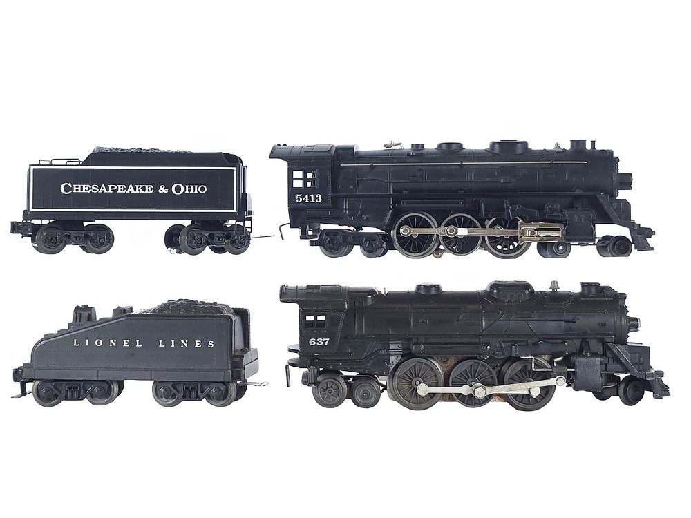 Lot 275: (4) Lionel Black Train Engines & Coal Cars
