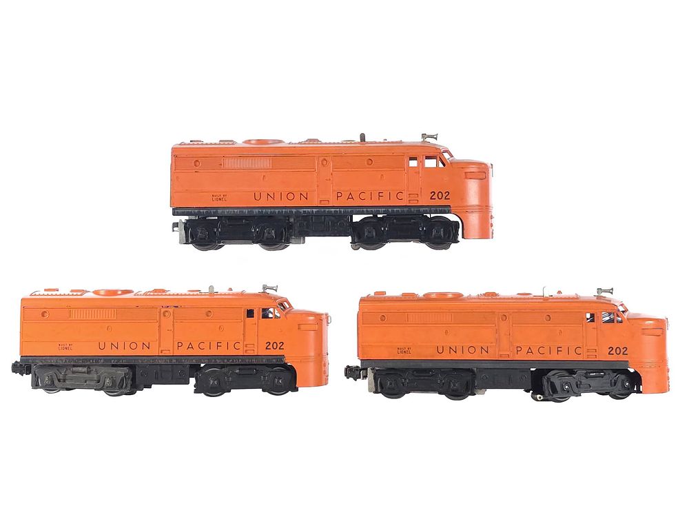 Lot 276: (3) Lionel Union Pacific 202 Orange Engines