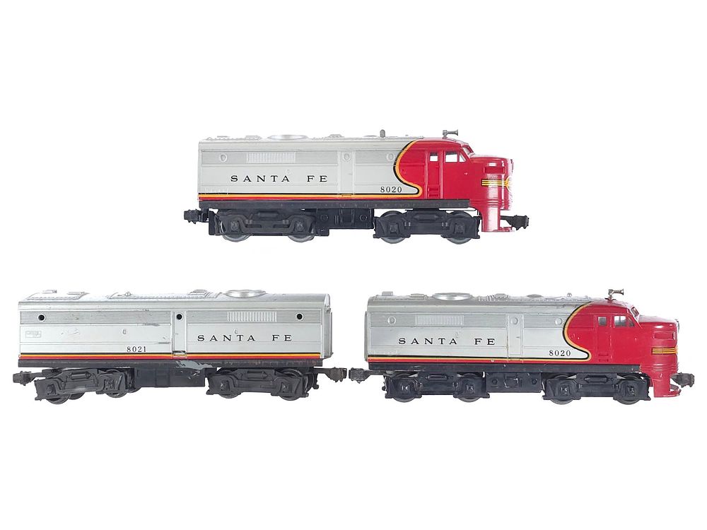 Lot 281: (3) Lionel Santa Fe Engine & Dummy Car