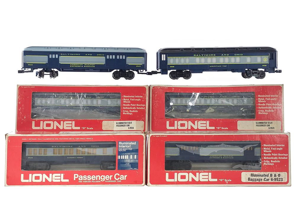 Lot 287: (6) Lionel Baltimore & Ohio Passenger & Baggage Cars