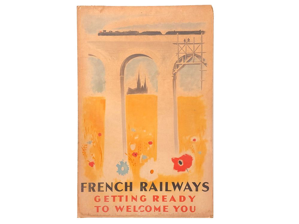 Lot 304: 1946 French Railways "Getting Ready To Welcome You" Travel Poster