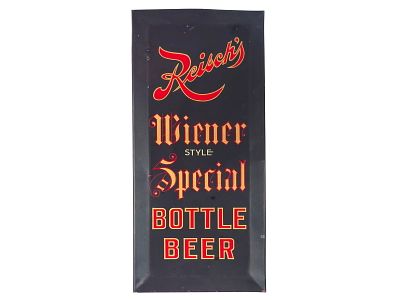 Reisch's Wiener Style Special Bottle Beer Sign. Made by American Art Works, this single-sided 