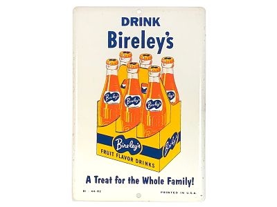 Drink Bireley's Porcelain Advertising Sign. A single-sided porcelain "Drink Bireley's" 