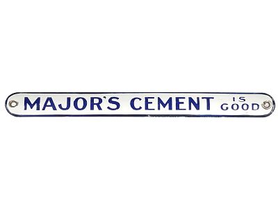 Major's Cement is Good Single-Sided Porcelain Convex Sign. A vintage convex single-sided 