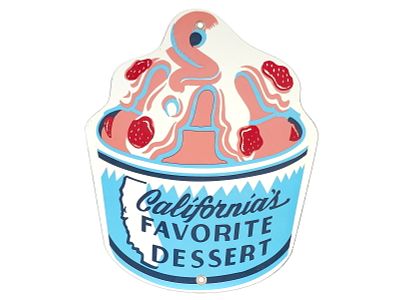 Foster's Freeze California's Favorite Dessert SSP Sign. A great and vibrant single-sided 