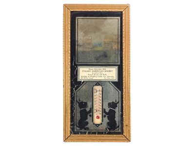Italian American Baker Advertising Thermometer 9". "Phone Columbia 2506 Italian American Baker" 