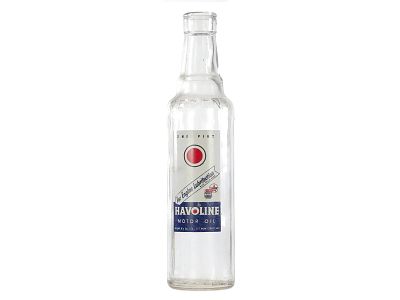Regent One Pint Havorine Motor Oil Glass Bottle. A Regent one-pint "Havoline Motor Oil" glass 