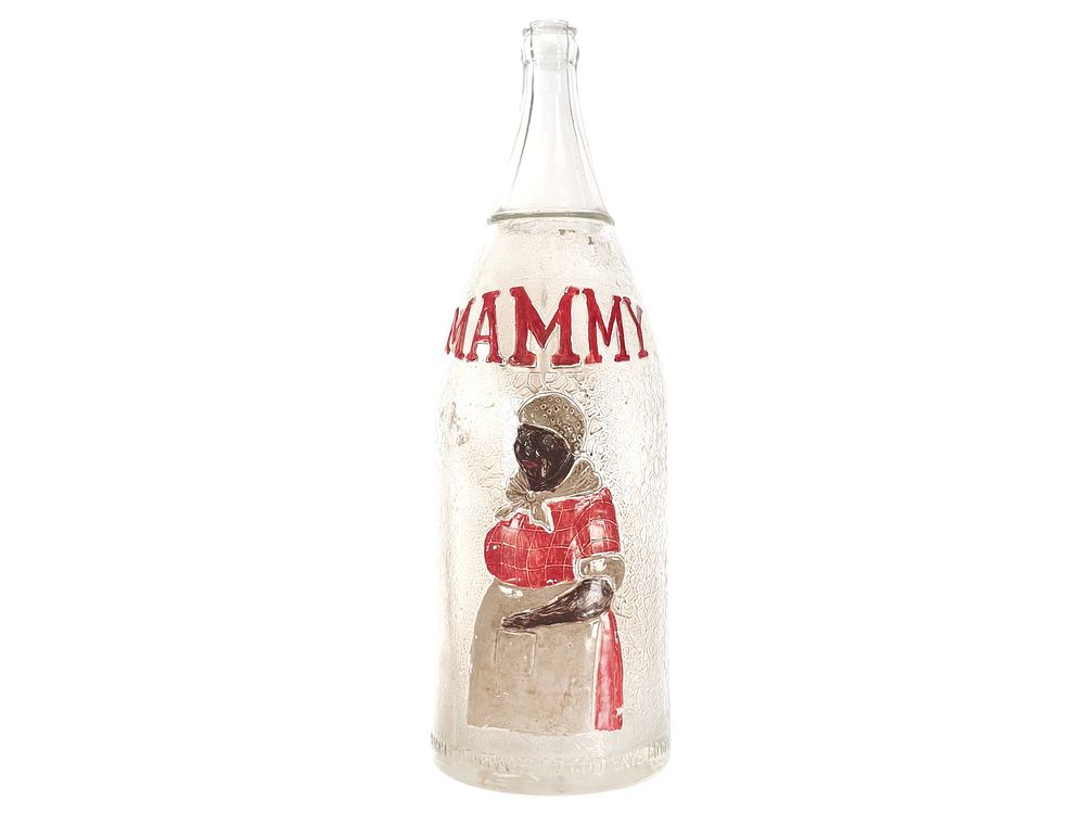 Lot 158: 1930s Large Mammy Beverage Co. 60 oz Painted Bottle