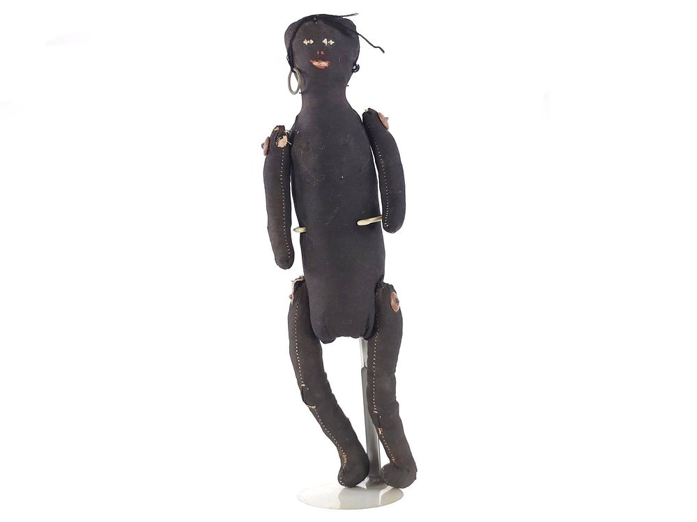 Lot 165: Antique American Black Cloth Folk Art Doll