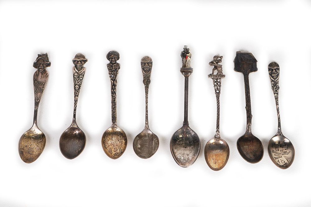 Lot 167C: (8) Antique Black Americana Souvenir Spoons Sterling Silver
