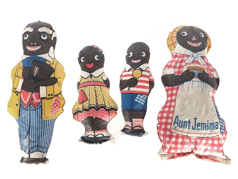 Lot 170: (4) 1940s Aunt Jemima Oilcloth Promotional Dolls