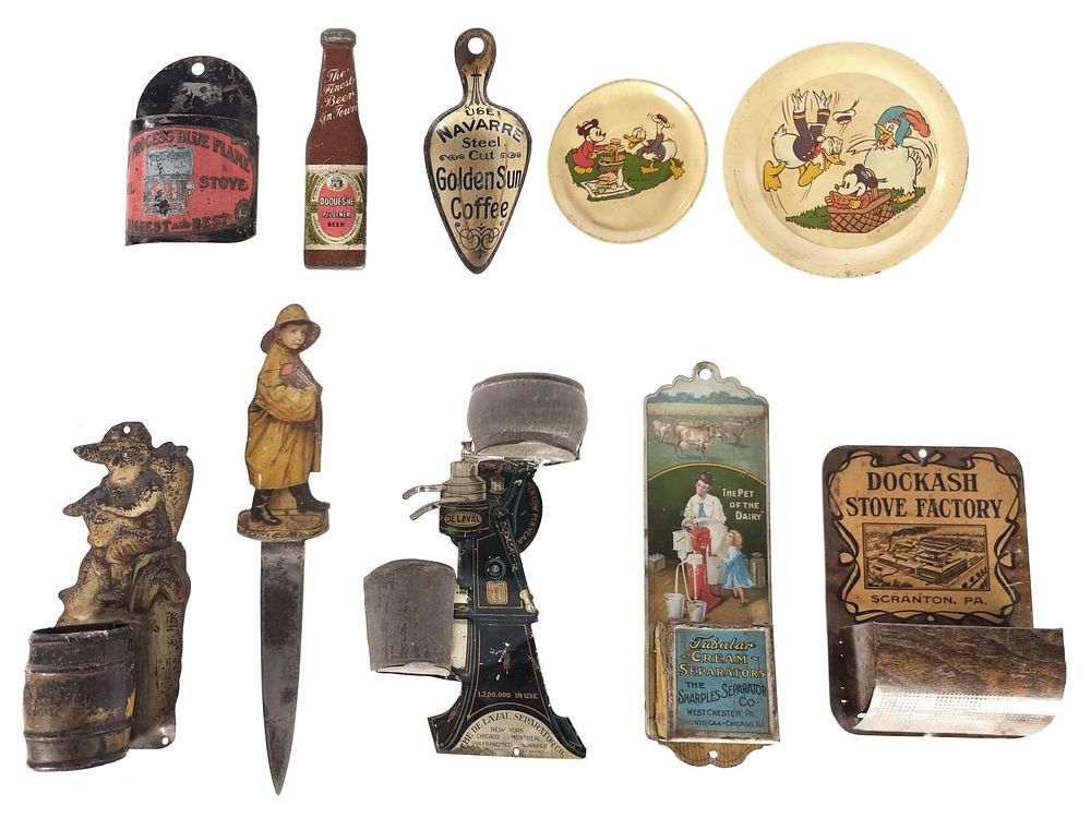 Lot 173: (10) Assorted Tin Promotional Advertising Items