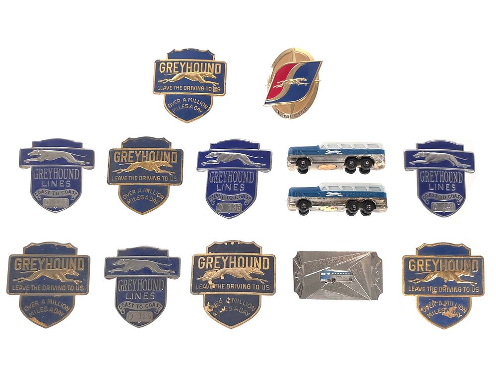 Lot 175: Assorted Greyhound Pins & More