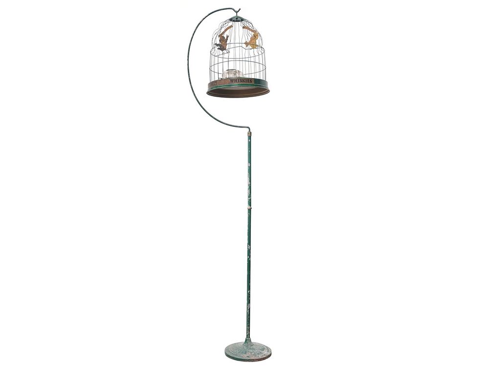 Lot 177: Rare Schenley Old Quaker Whiskey Bird Cage Store Advertising Display