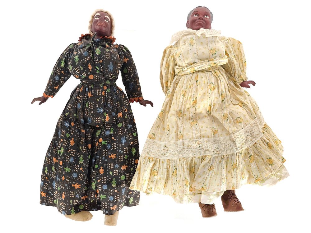 Lot 179: (2) Ceramic 1955 Magge Head Artist Black Dolls Mom-ma Shyster and Old Lady