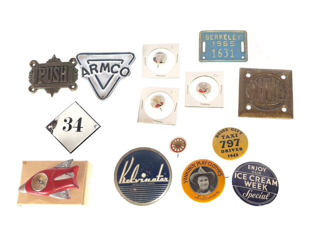 Lot 180: (14) Assorted Collectible Pins, Kellogg's Pep Pins & More