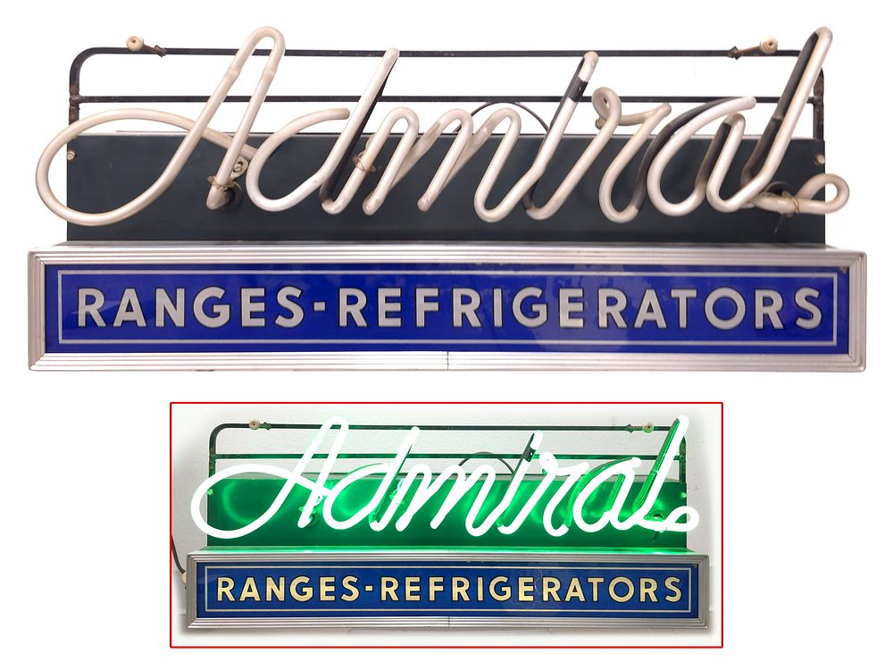 Lot 202: Admiral Ranges-Refrigerators Neon Advertising Sign