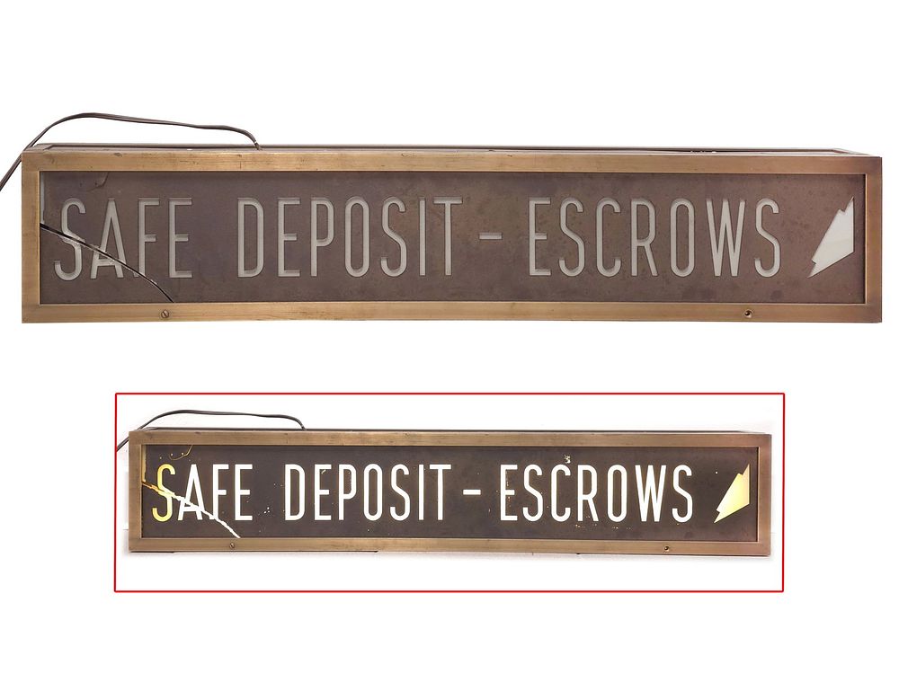 Lot 207: Safe Deposit-Escrows Double-Sided Light Up Sign