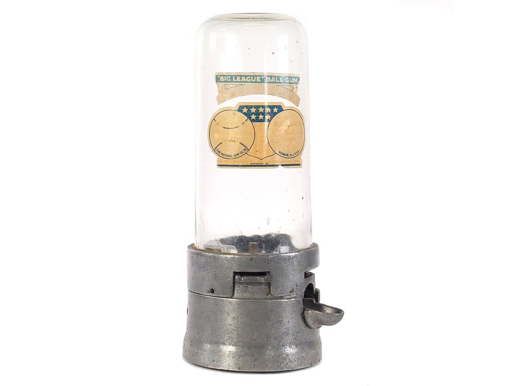 Lot 216: 1930s Vintage "Big League Ball Gum" Vending Machine