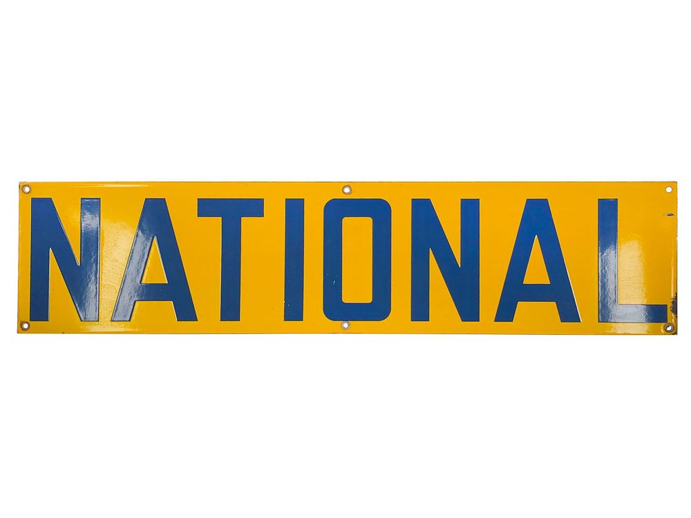 Lot 236: National Single-Sided Porcelain Pump Jack Sign