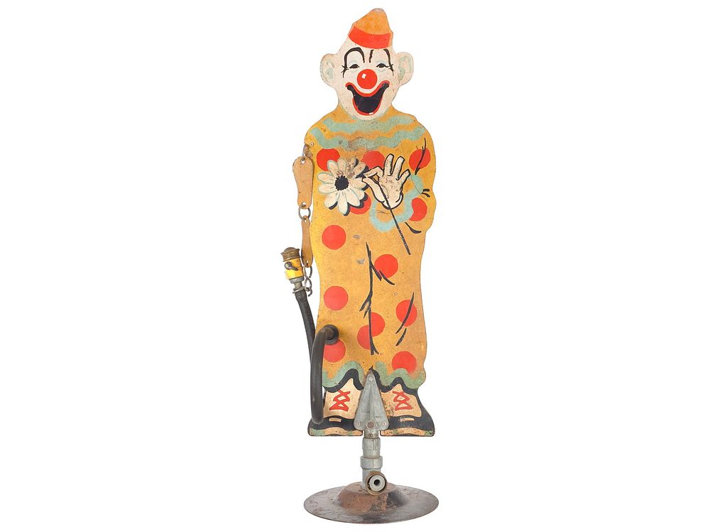 Lot 250: Rare 1930s Sprinkling Sam Clown Lawn Sprinkler Metal