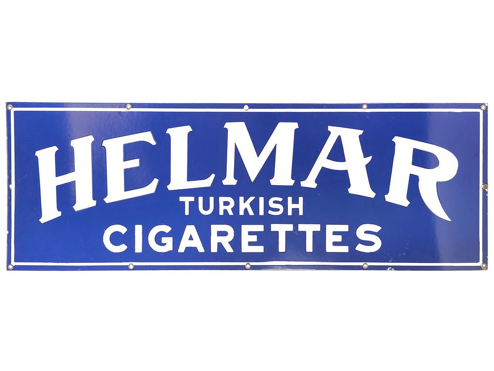 Lot 263: Porcelain SS Helmar Turkish Cigarettes Advertising Sign