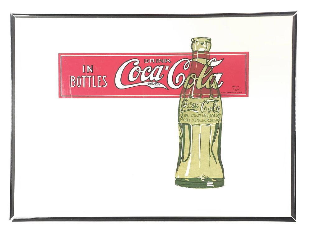 Lot 276: 1920s/1930s Coca-Cola Serigraph Quarter Sheet Advertising Display Insert