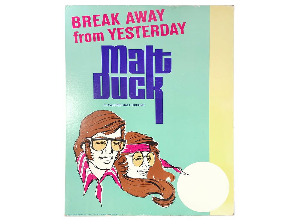 Lot 278: Rare 1971 "Malt Duck" SS Cardboard Advertising Sign