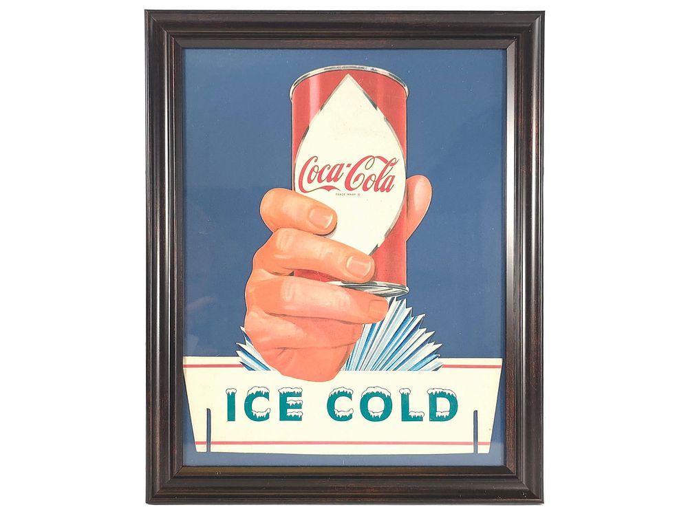 Lot 286: 1960s Coca-Cola Vending Machine Light-Box Sign Panel Framed