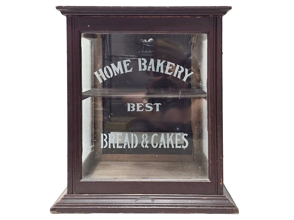 Lot 296: Antique Wooden Country Store Bakery Cabinet