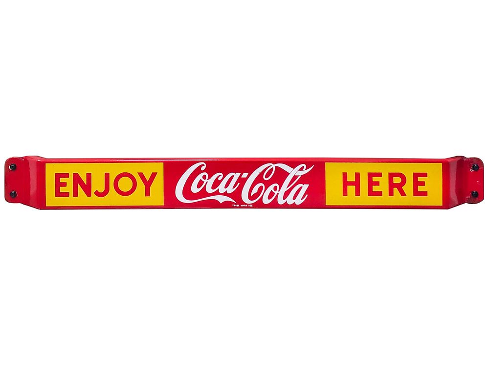 Lot 298: 1960s Coca-Cola Single-Sided Porcelain Door Push