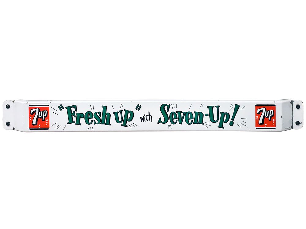 Lot 299: 1950s P&M Porcelain Fresh Up with 7up Door Push