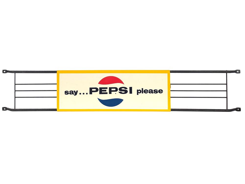 Lot 305: 1950s Porcelain Say Pepsi Please Screen Door Push