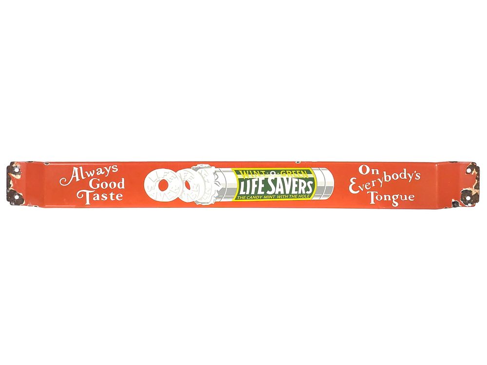Lot 309: 1950s Porcelain Life Savers Door Push
