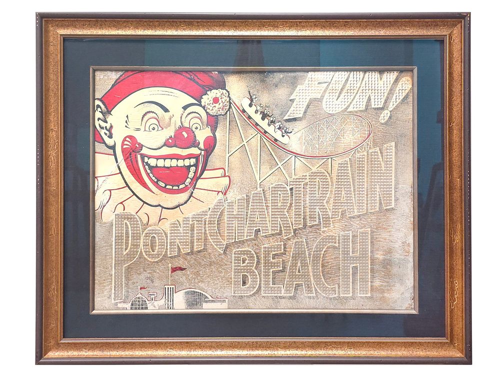 Lot 310: Original 1930s Framed Pontchartrain Beach Tin Sign