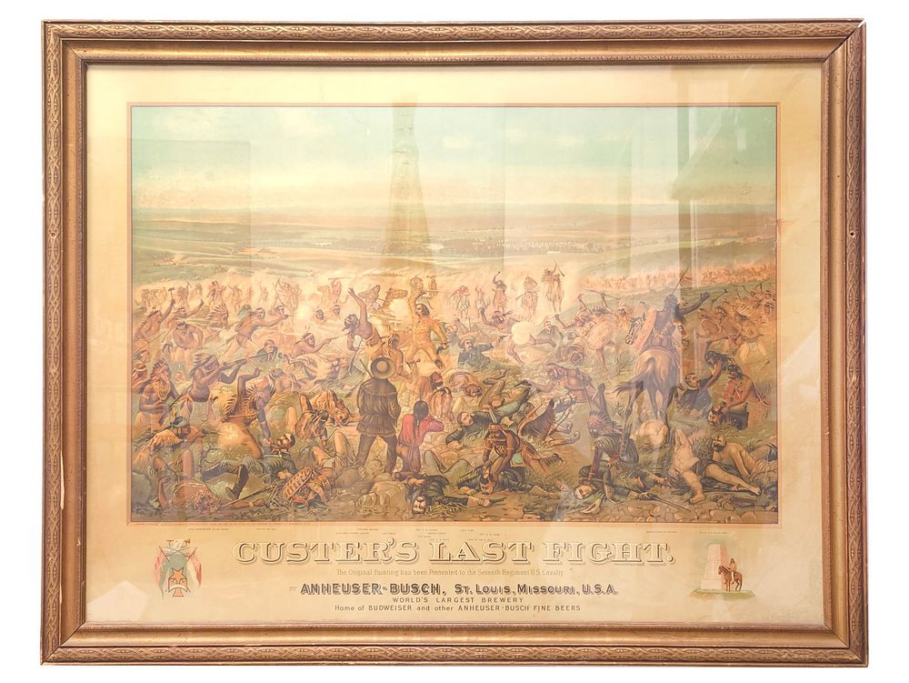 Lot 314: Vintage Anheuser-Busch Custer's Last Fight Chromolithograph