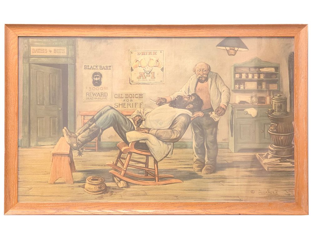 Lot 318: 1940s Lon Megargee Black Bart A-1 Beer Litho Advertising Print