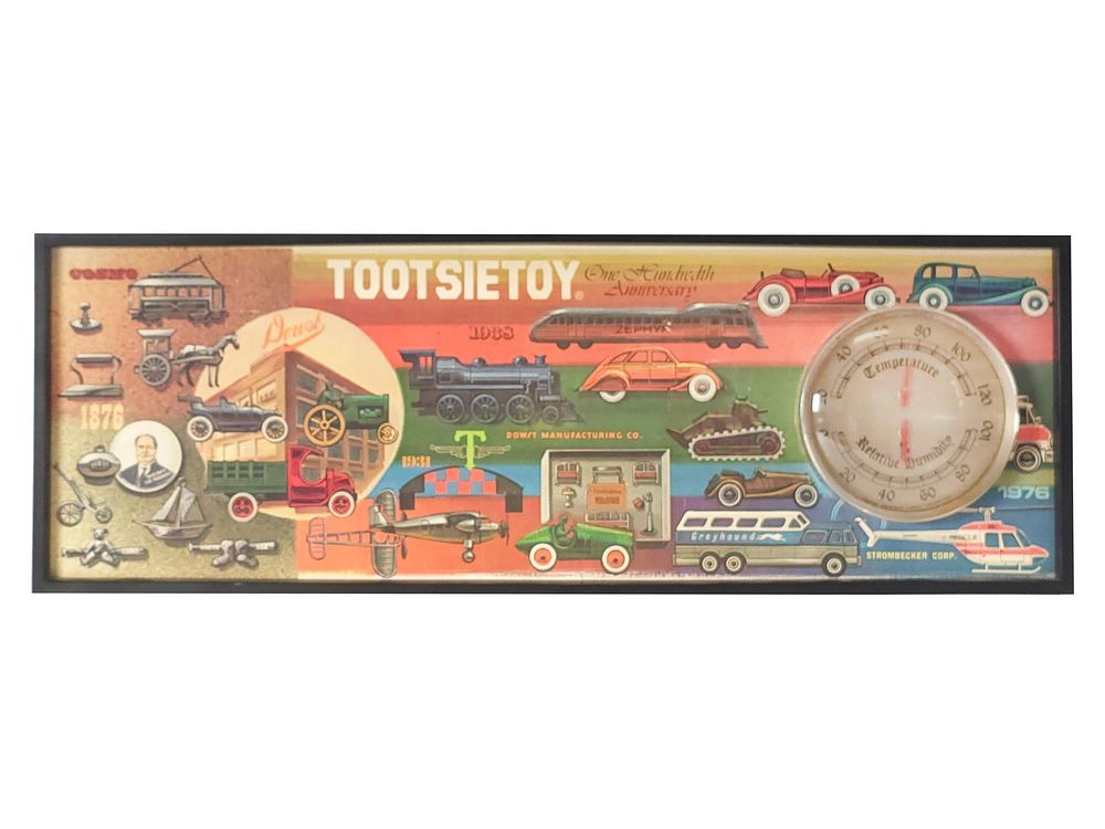 Lot 160: 1976 Tootsietoy 100th Anniversary Thermometer/Barometer Advertising Display by Robert Loehr