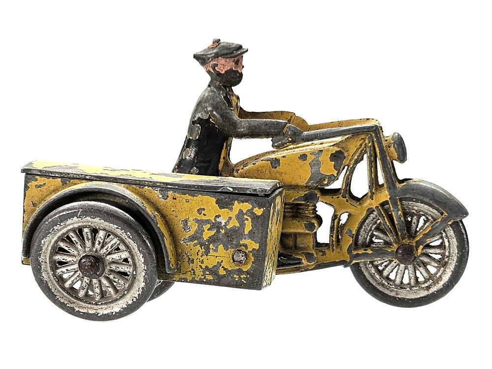 Lot 162: 1933 Tootsietoy Smitty Motorcycle Delivery Cycle Bike No. 807