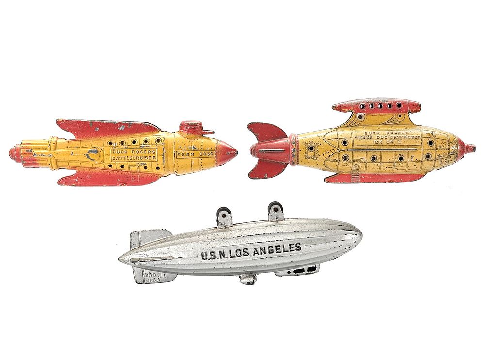 Lot 168: (3) 1937 Tootsietoy Buck Rogers Ships
